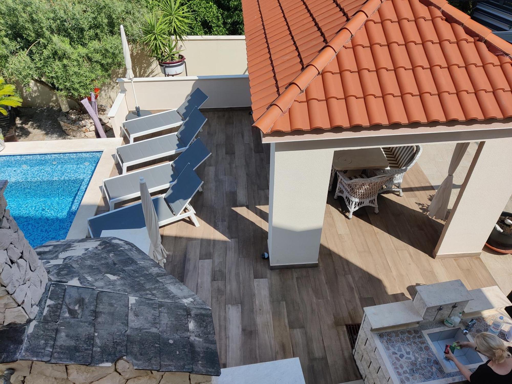 Apartments Villa A - Heating Pool トロギール エクステリア 写真